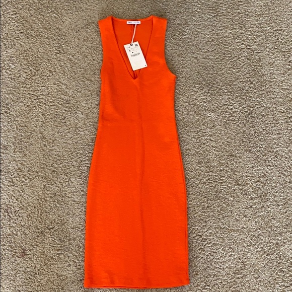 Zara Dresses & Skirts - NWT - Zara coral bodycon dress - Small